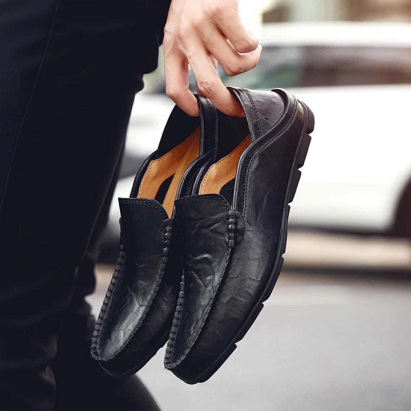 Effortless Summer Luxury – Breathable Leather Driving Loafers