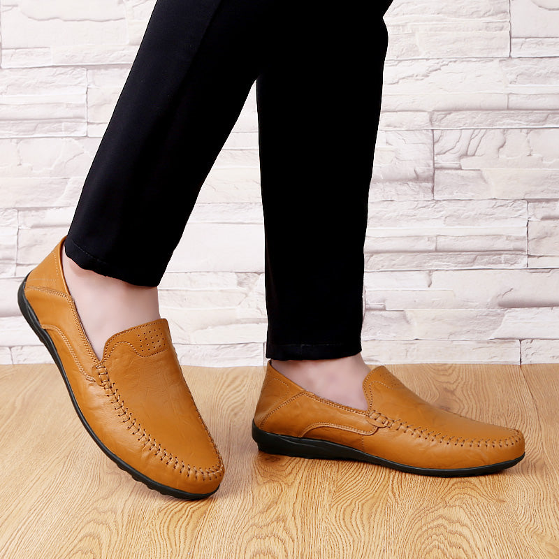 Men’s Genuine Leather Loafers – Casual Luxury Slip-On, Breathable Comfort