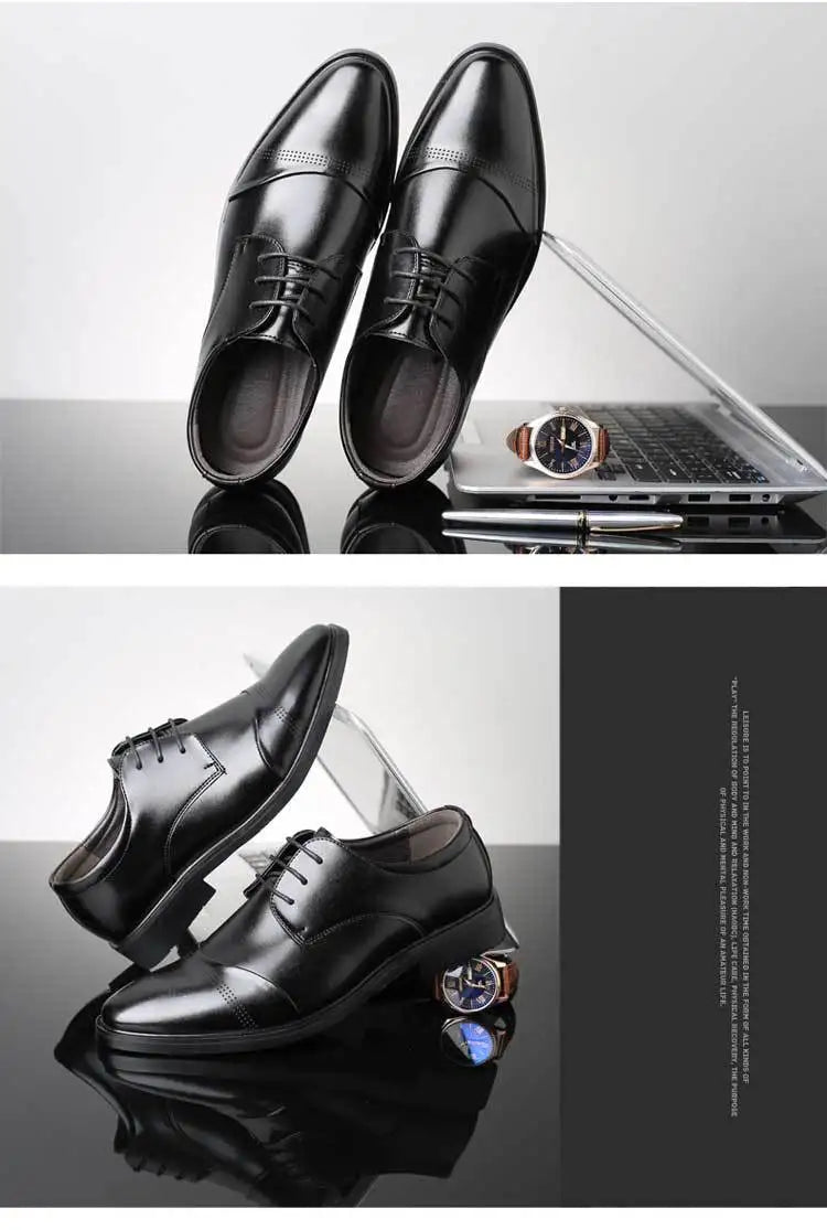Men’s Formal Leather Shoes – Classic Business Dress Shoes in Large Sizes