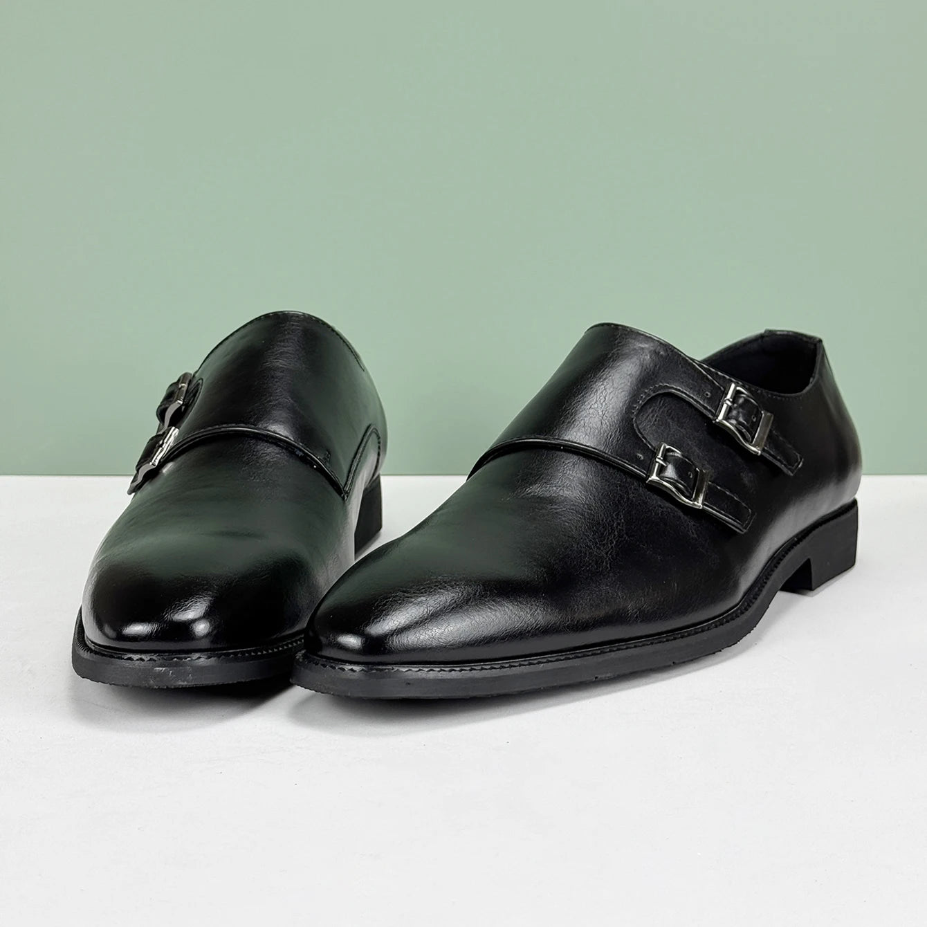 Men’s 2025 British Derby Shoes – Breathable Leather with Adjustable Buckle for Business & Weddings