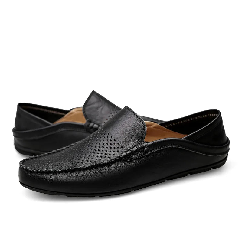 Effortless Summer Luxury – Breathable Leather Driving Loafers