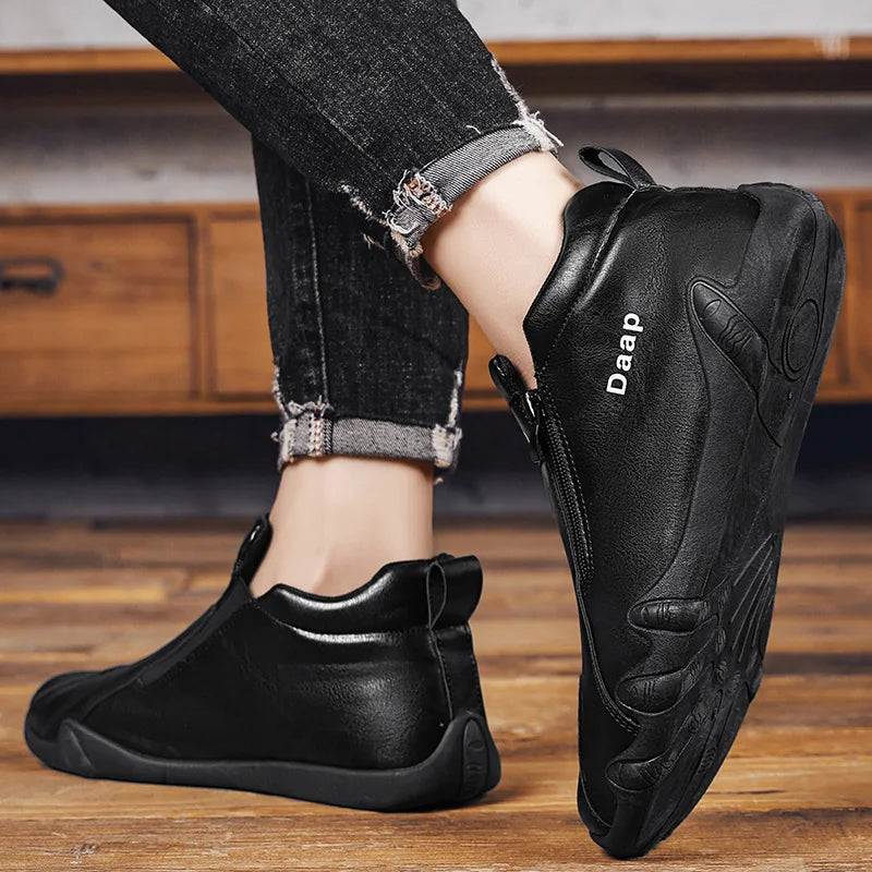 Luxury Men's Casual Shoes Designer Leather Shoes Soft Soles Comfort Sneakers Outdoor Lightweight Flats Anti Slip Walking Shoes