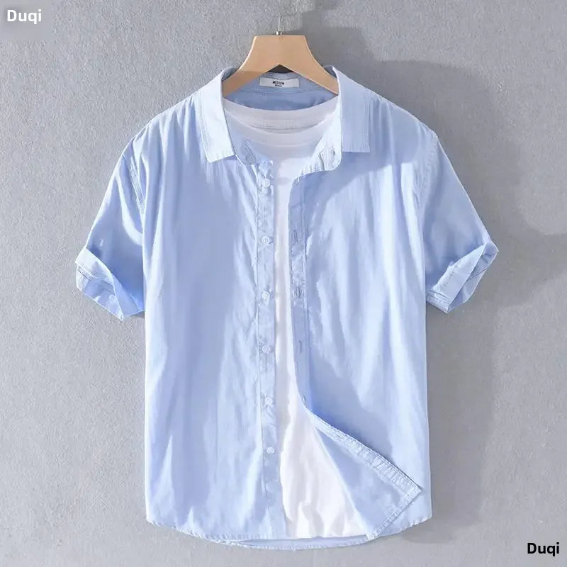 Relaxed Japanese Style Linen Shirt – Breezy Summer Comfort with Artistic Charm