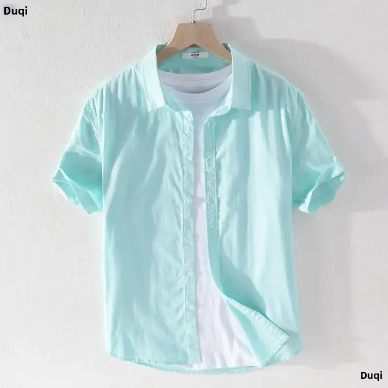 Relaxed Japanese Style Linen Shirt – Breezy Summer Comfort with Artistic Charm
