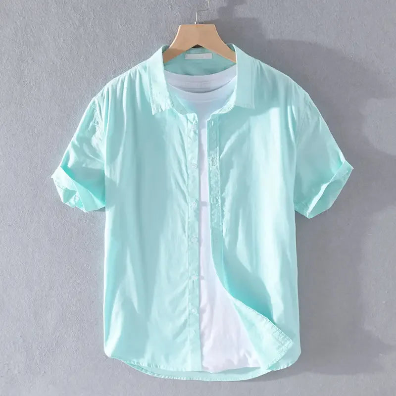Relaxed Japanese Style Linen Shirt – Breezy Summer Comfort with Artistic Charm