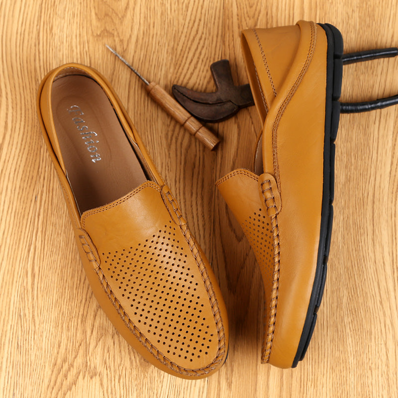 Effortless Summer Luxury – Breathable Leather Driving Loafers