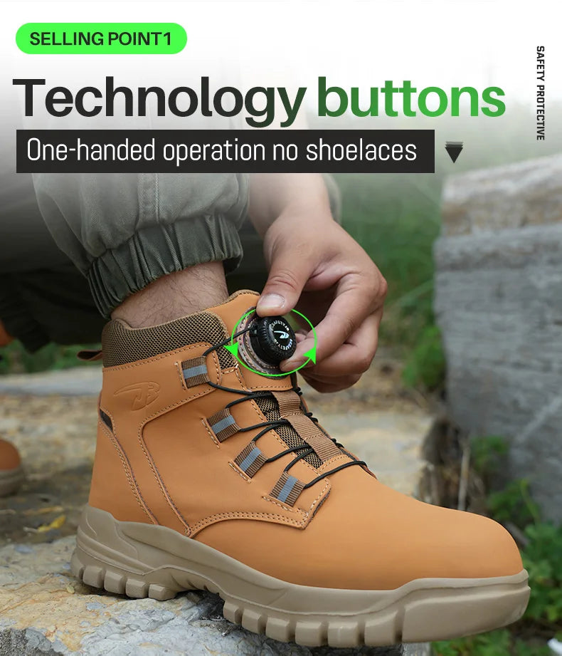 Rugged Safety Boots – Waterproof Steel Toe Protection for Work & Outdoor Riding