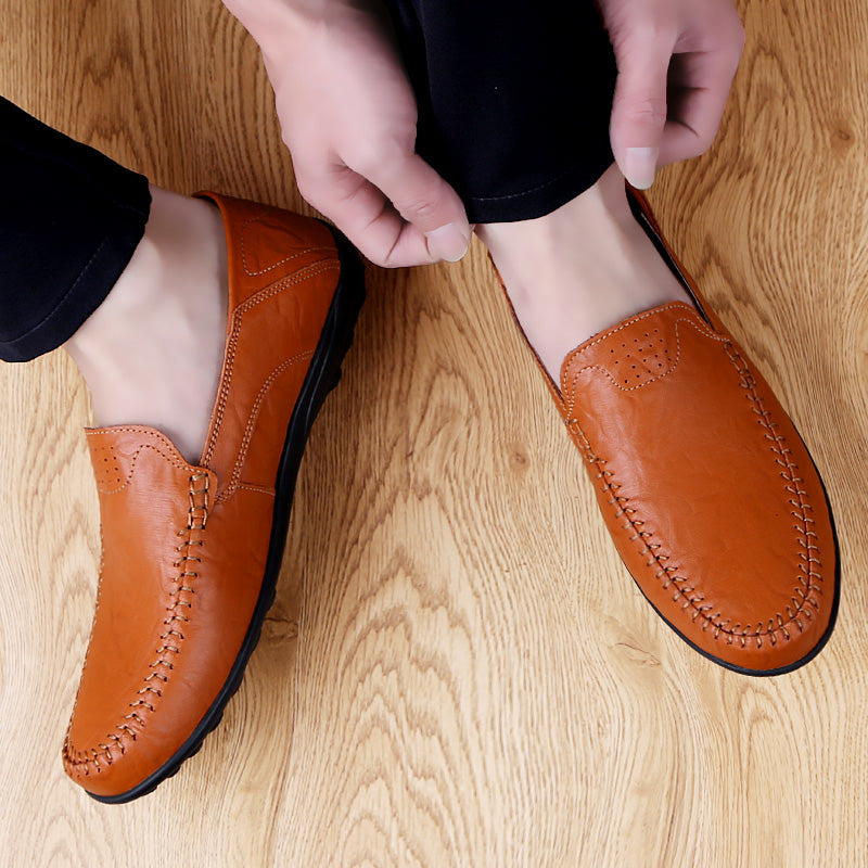 Men’s Genuine Leather Loafers – Casual Luxury Slip-On, Breathable Comfort