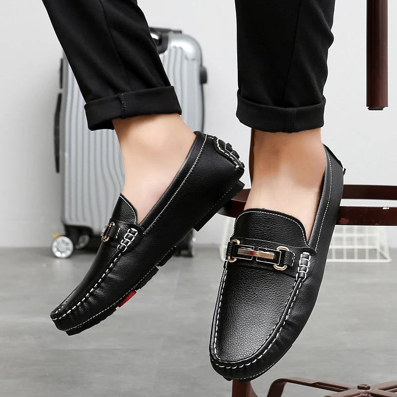 Handcrafted Leather Loafers – Effortless Comfort with Korean-Inspired Style