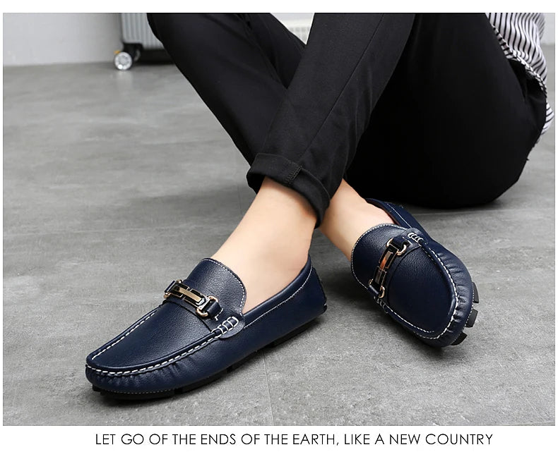 Handcrafted Leather Loafers – Effortless Comfort with Korean-Inspired Style