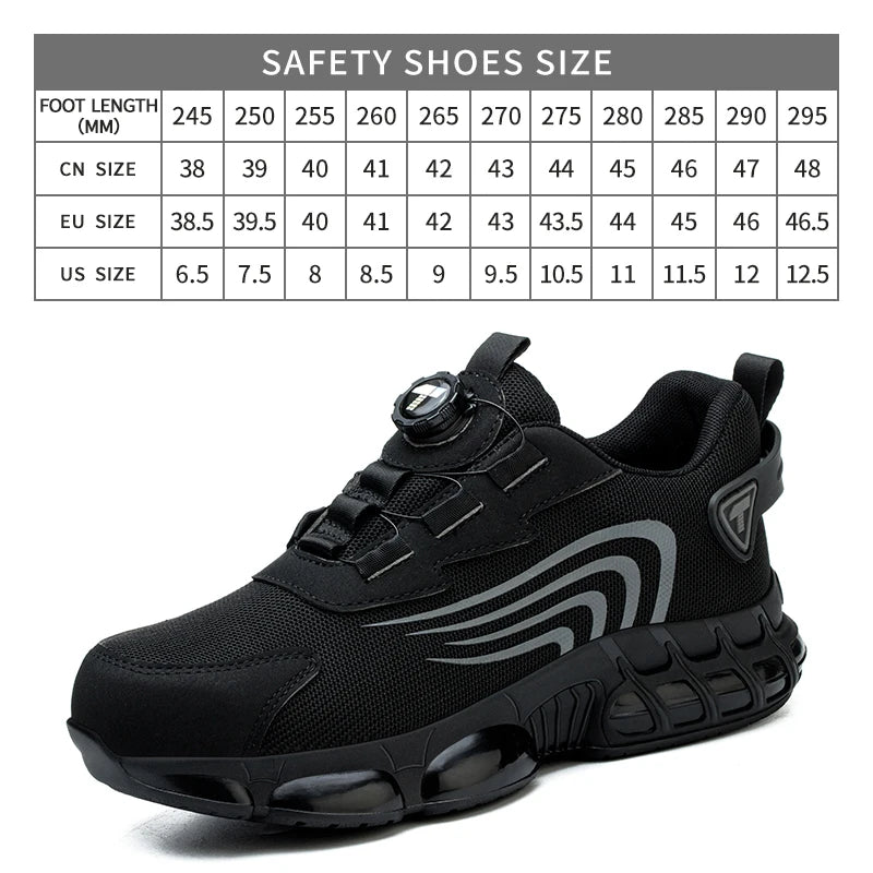 Modern Work Sneakers – Stylish Safety Shoes with Rotary Button Fit & Full Protection
