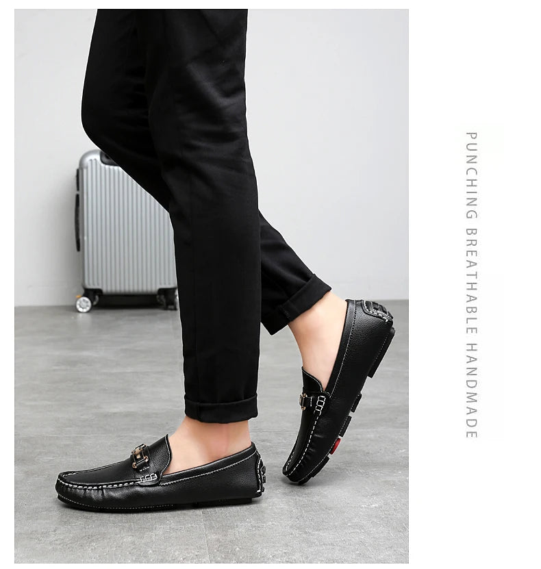 Handcrafted Leather Loafers – Effortless Comfort with Korean-Inspired Style