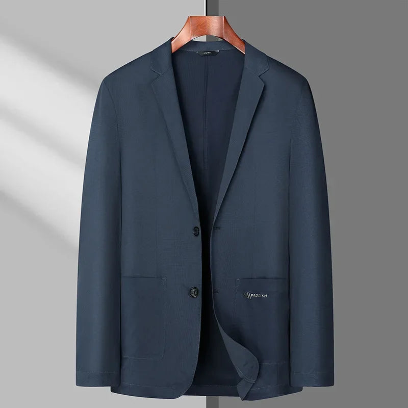 Men’s Ice Silk Summer Blazer – Lightweight Stretch Casual Suit Jacket in Plus Sizes up to 8XL