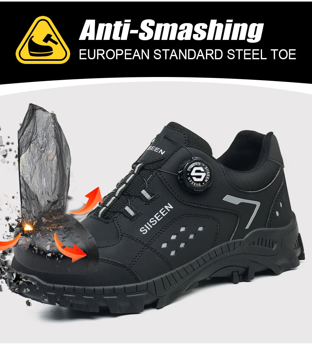 Men’s Steel Toe Safety Shoes – Lightweight, Breathable & Puncture-Resistant Work Footwear