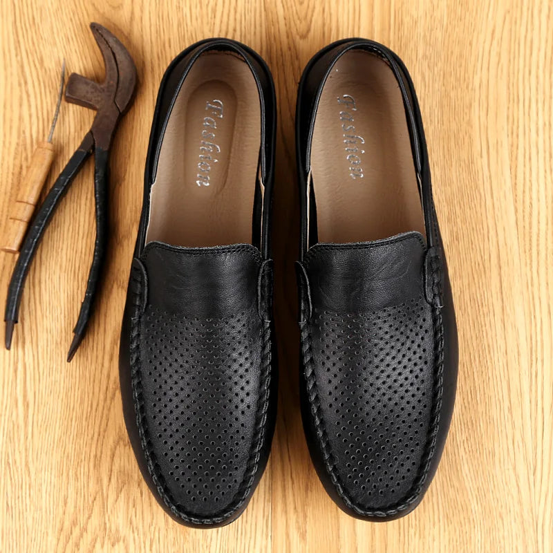 Effortless Summer Luxury – Breathable Leather Driving Loafers