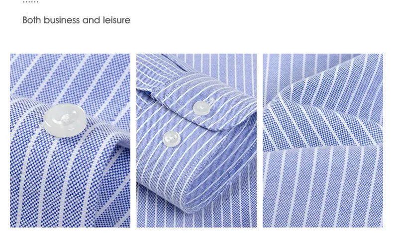 Men’s Luxury Oxford Shirt – 100% Cotton Short Sleeve Slim Fit Business Casual Top