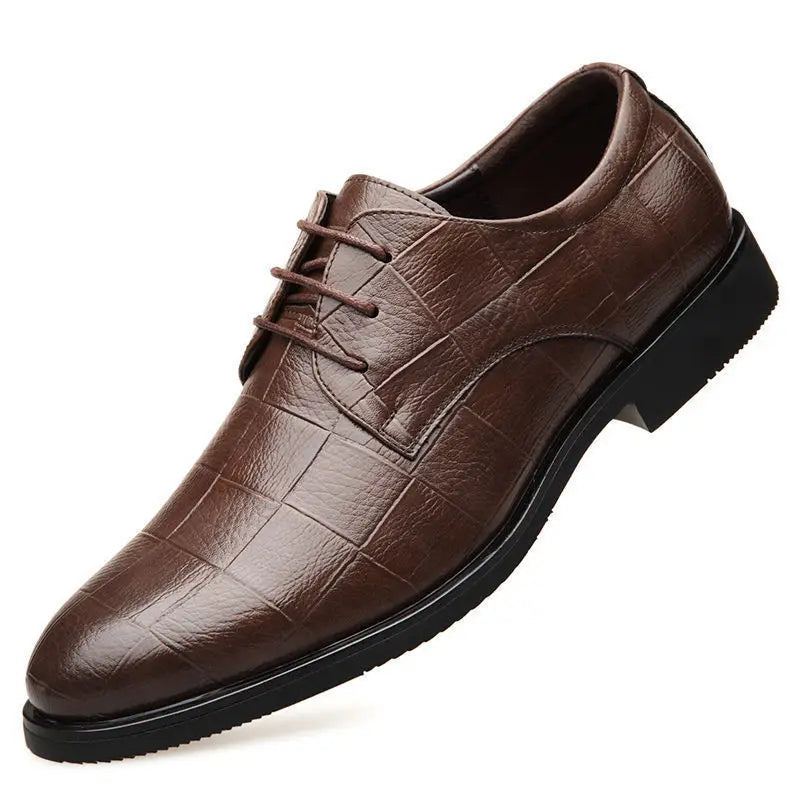Men’s Leather Shoes – Classic Autumn Business Dress Shoes, British Style Comfort Casual Formal Wedding Footwear