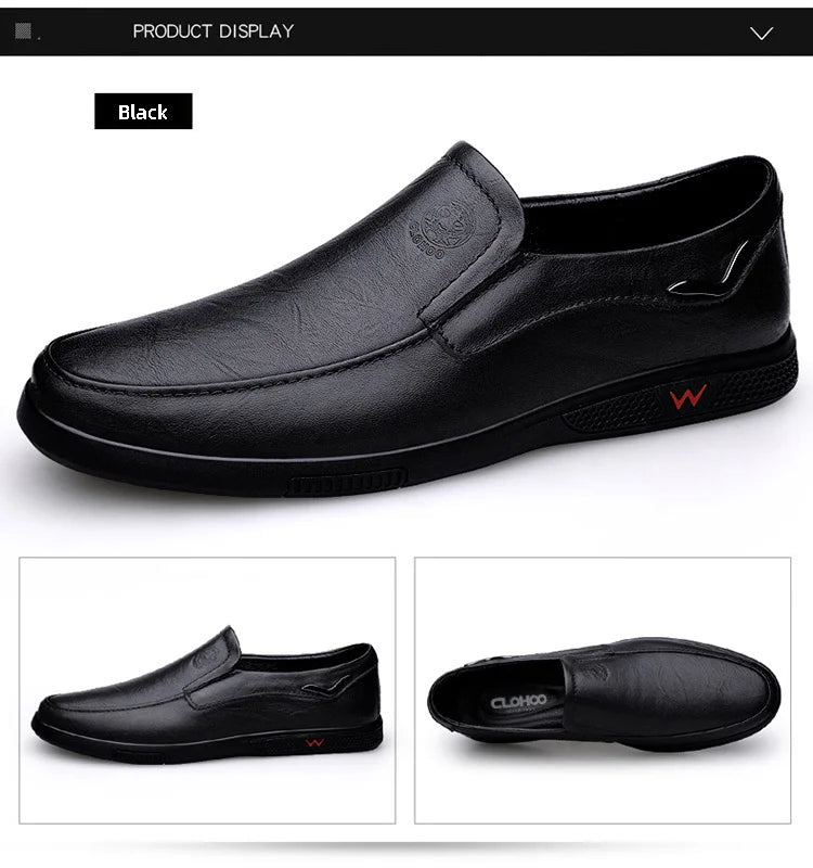 Men’s Business Casual Shoes – Handmade Layered Cowhide Leather with Durable Rubber Bottom for Office & Leisure