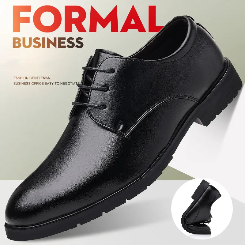 Men’s Formal Leather Dress Shoes – Italian Luxury Lace-Up with Breathable Non-Slip Sole
