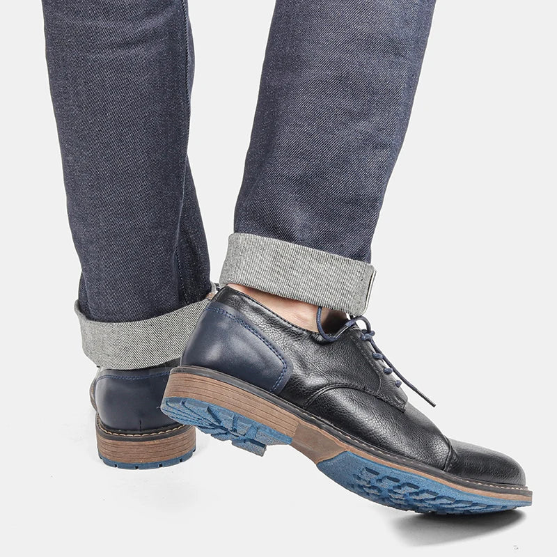 Retro Men's Derby Shoes 2024 New Men Casual shoes Fashion Men Leather Shoes #AL6604
