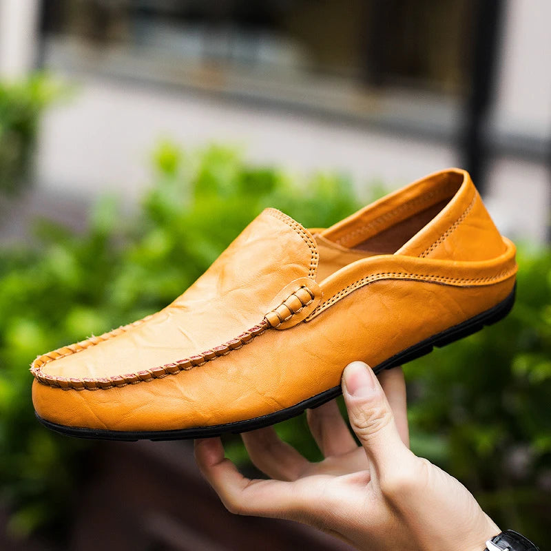 Effortless Summer Luxury – Breathable Leather Driving Loafers