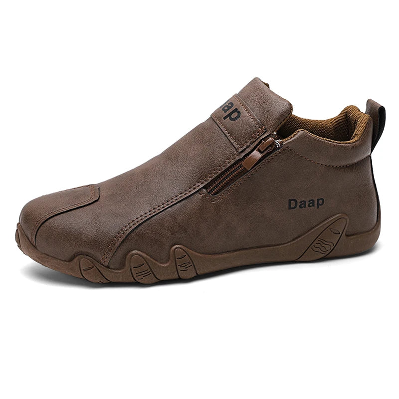 Luxury Men's Casual Shoes Designer Leather Shoes Soft Soles Comfort Sneakers Outdoor Lightweight Flats Anti Slip Walking Shoes