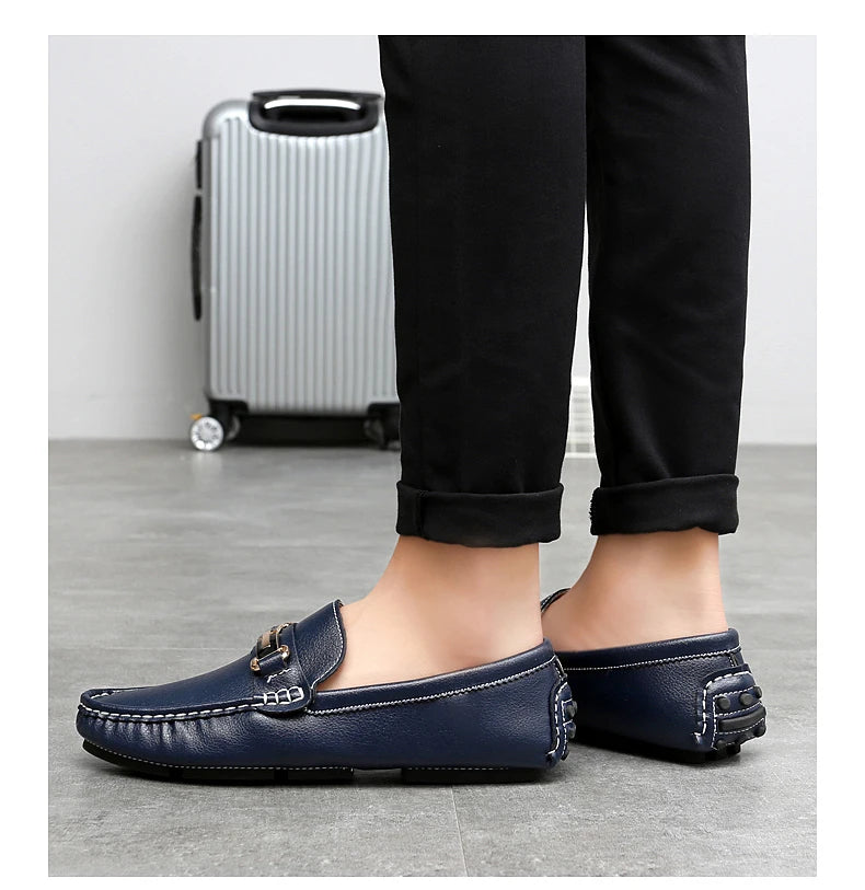 Handcrafted Leather Loafers – Effortless Comfort with Korean-Inspired Style