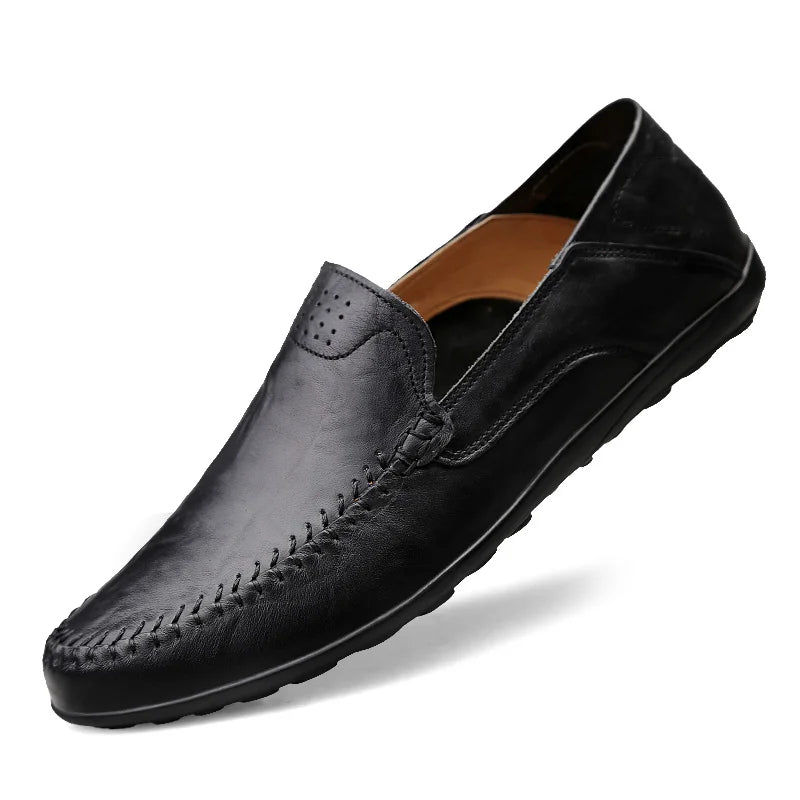Men’s Genuine Leather Loafers – Casual Luxury Slip-On, Breathable Comfort