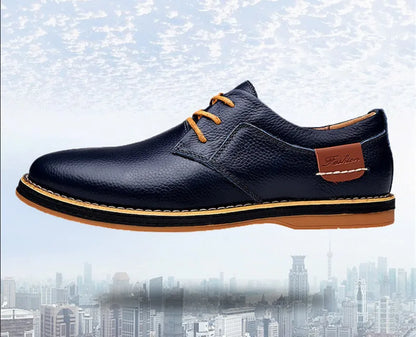 Spring/Autumn Men’s Oxford Shoes – Genuine Leather Lace-Up Formal Dress Shoes, Casual Business & Wedding Footwear, Big Sizes 38–48