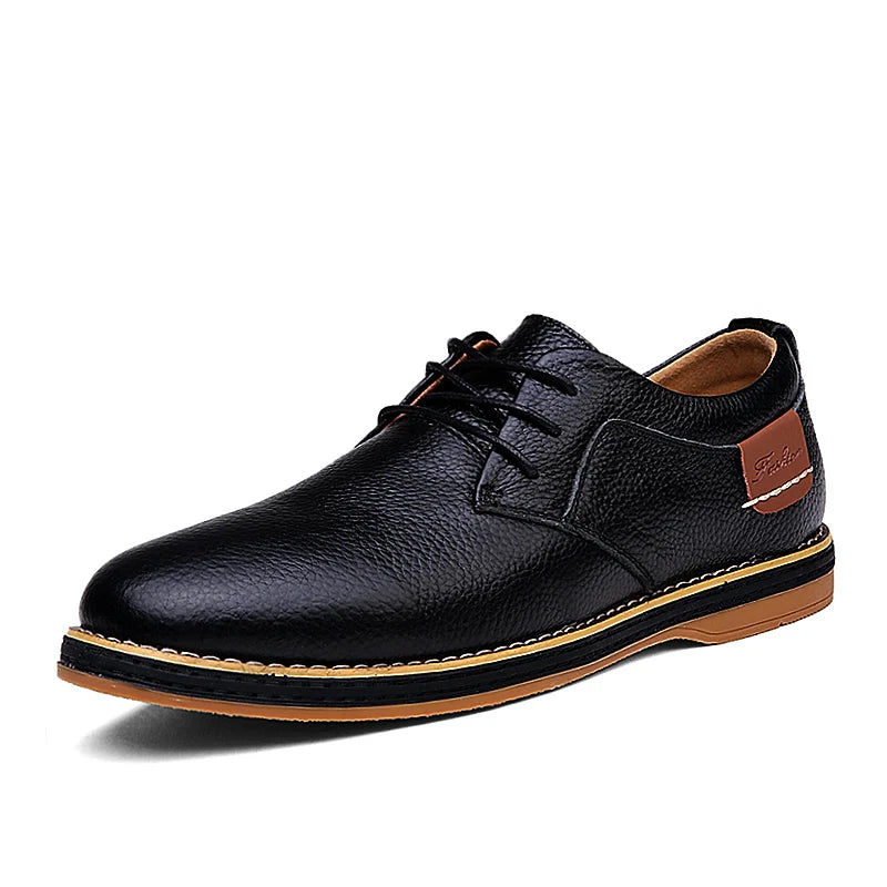 Spring/Autumn Men’s Oxford Shoes – Genuine Leather Lace-Up Formal Dress Shoes, Casual Business & Wedding Footwear, Big Sizes 38–48