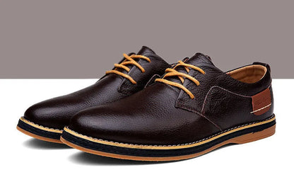 Spring/Autumn Men’s Oxford Shoes – Genuine Leather Lace-Up Formal Dress Shoes, Casual Business & Wedding Footwear, Big Sizes 38–48