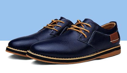 Spring/Autumn Men’s Oxford Shoes – Genuine Leather Lace-Up Formal Dress Shoes, Casual Business & Wedding Footwear, Big Sizes 38–48