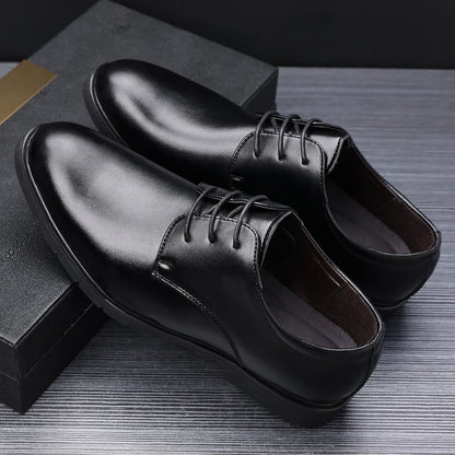 Men’s Formal Leather Dress Shoes – Italian Luxury Lace-Up with Breathable Non-Slip Sole