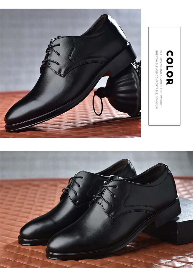 Men Formal Leather Shoes Black Pointed Toe Men Loafers Party Office Business Casual Shoes for Men Oxford Shoes Mens Dress Shoe