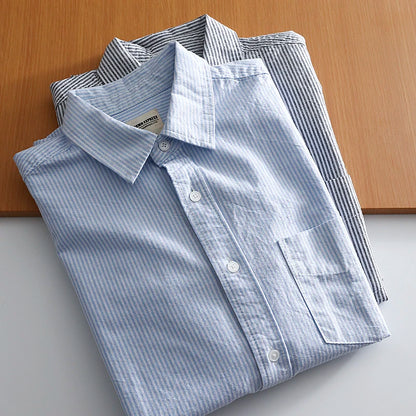 Classic Cotton Oxford Shirt – Effortless Stripes for Smart Summer Style
