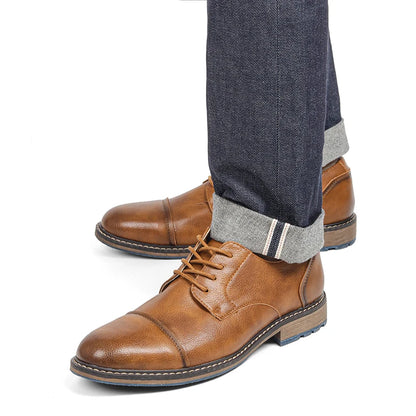 Retro Men's Derby Shoes 2024 New Men Casual shoes Fashion Men Leather Shoes #AL6604