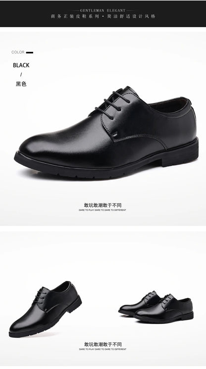 Men’s Formal Leather Dress Shoes – Italian Luxury Lace-Up with Breathable Non-Slip Sole