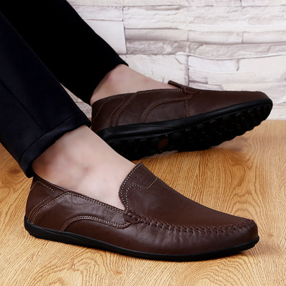 Men’s Genuine Leather Loafers – Casual Luxury Slip-On, Breathable Comfort