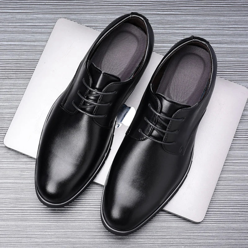 Men’s Formal Leather Dress Shoes – Italian Luxury Lace-Up with Breathable Non-Slip Sole