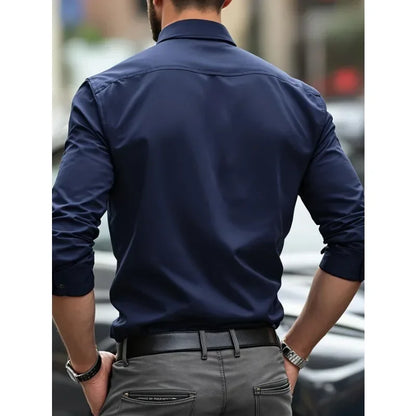 Timeless Men’s Smart Casual Shirt – Stretch Comfort for Work or Everyday Style