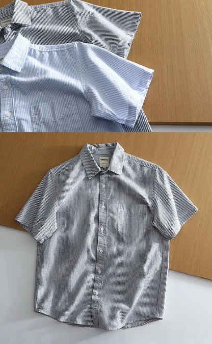 Classic Cotton Oxford Shirt – Effortless Stripes for Smart Summer Style