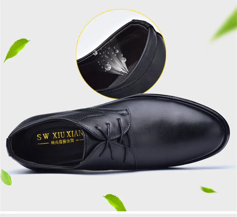 Men Formal Leather Shoes Black Pointed Toe Men Loafers Party Office Business Casual Shoes for Men Oxford Shoes Mens Dress Shoe