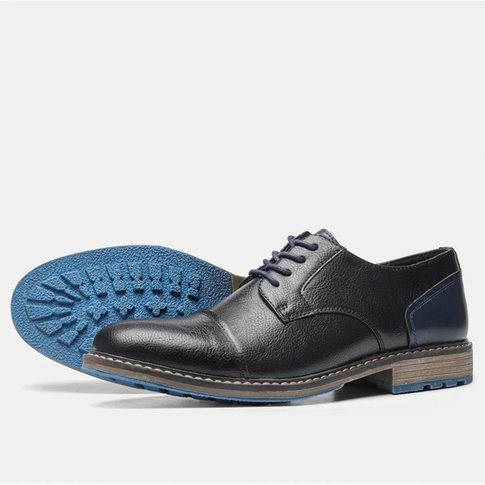 Retro Men's Derby Shoes 2024 New Men Casual shoes Fashion Men Leather Shoes #AL6604