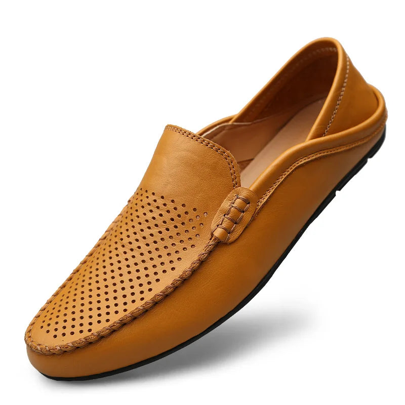 Effortless Summer Luxury – Breathable Leather Driving Loafers