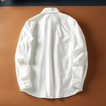 Japanese Short Sleeve Loose Fit Ox Cloth Men's Breathable Cotton