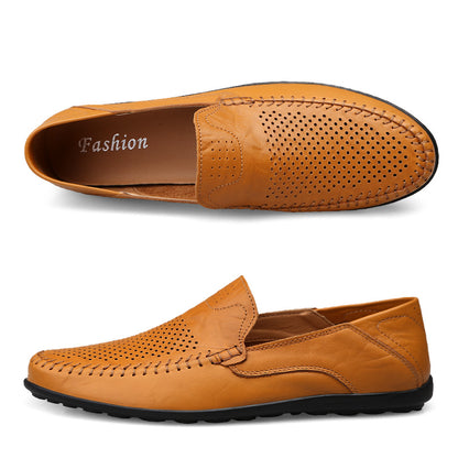 Men’s Genuine Leather Loafers – Casual Luxury Slip-On, Breathable Comfort