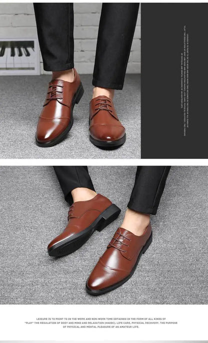 Men’s Formal Leather Shoes – Classic Business Dress Shoes in Large Sizes