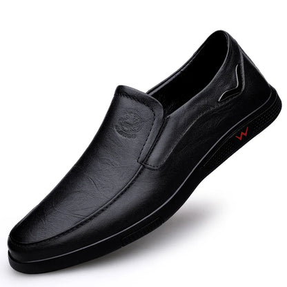 Men’s Business Casual Shoes – Handmade Layered Cowhide Leather with Durable Rubber Bottom for Office & Leisure