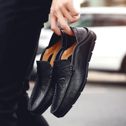 Effortless Summer Luxury – Breathable Leather Driving Loafers