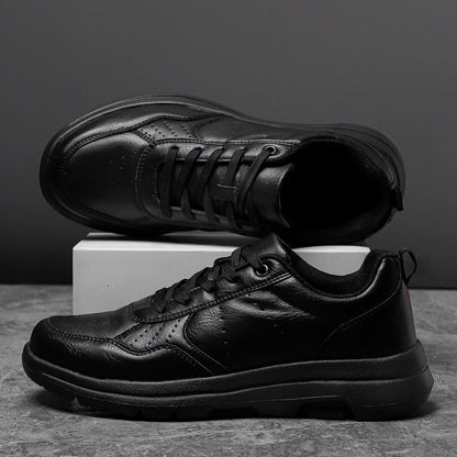 Men's Business Leather Shoes Soft Moccasin Shoes Comfortable Casual Shoes for Men Autumn Solid Black White Men Sneakers